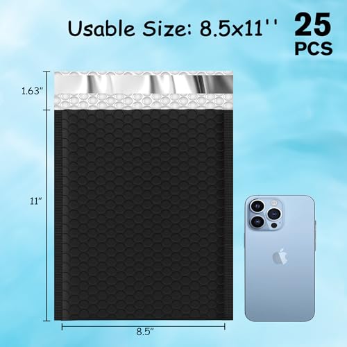 Thank You Bubble Mailers 8.5x12'' 25 Pack, Self Sealing Padded Envelopes, Strong Adhesion Bubble Envelopes, Waterproof Mailing Envelopes, Cushioning Shipping Envelopes - Black - color: Thank You Black, size: 8.5x12" 25Pcs