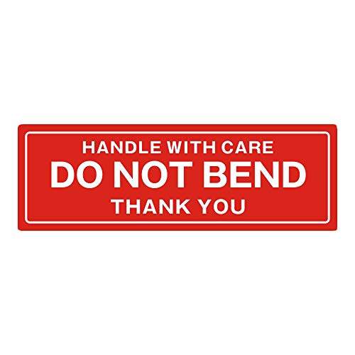 FirstZi 1x3 Inches Handle with Care - Do Not Bend - Thank You Self Adhesive Shipping Warning Labels for USPS Envelope, 1000 Stickers Per Roll - size: 1"x3"(1000 do not bend labels)
