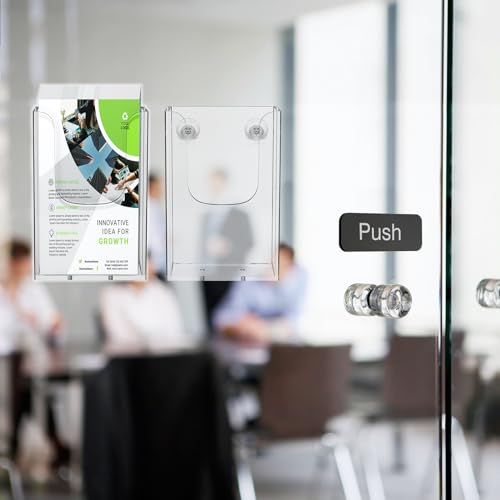 zavekia Brochure Holder, 4 x 6 Inches Brochure Holder Wall Mount Literature Holder Clear Flyer Holder Wall Mounted (2 pack)