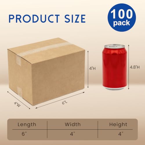 Mefleet 6x4x4" Small Shipping Boxes 100 Pack Corrugated Cardboard Box Brown - size: 6x4x4 inches (100 Pack)