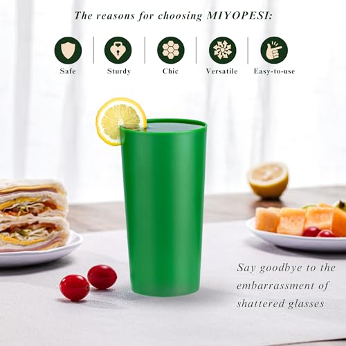 26oz Stackable Plastic Water Tumblers (Set of 6), Shatter-Proof Plastic Cups, Reusable Plastic Drinking Glasses, BPA-Free, Dishwasher-Safe, Heat-Resistant, Microwave-Safe (Multicolor) - color: Multicolor