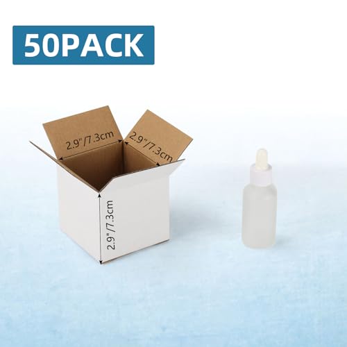 50-Pack Shipping Boxes 3x3x3 Inches, White - color: White, size: 3x3x3-50-Pack