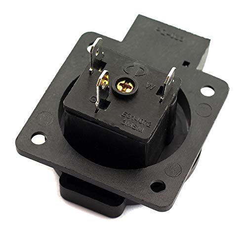 2-Pack US Standard Water-Proof Power Outlet 3-Hole Socket AC 15A 125V Panel Mount Dust-Proof Industrial Electrical Female Plug Power Connector