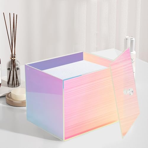 Weiai Disposable Face Towel Holder Container Acrylic Box for Clean Towels Rainbow - color: Rainbow