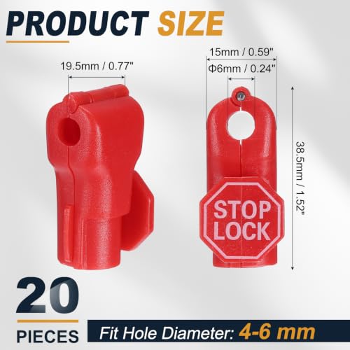 uxcell Pegboard Hook Stop Locks, 6mm Red Display Hook Locks 20Pcs - color: Red, size: 6mm