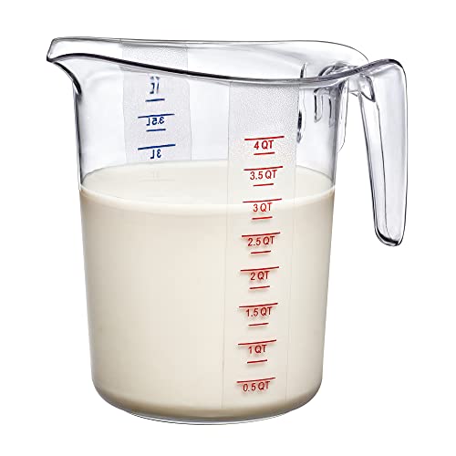 Amazing Abby - Melissa - 128-Ounce Plastic Measuring Pitcher (1-Pack), 16-Cup (4-Quart) Food-Grade Measuring Jug, Unbreakable, Stackable, Dishwasher-Safe, Great for Oil, Vinegar, Flour, and More - style: 1-Pack