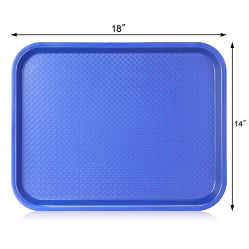 New Star Foodservice Fast Food Tray, Blue, 14 x 18 Inch, Set of 12