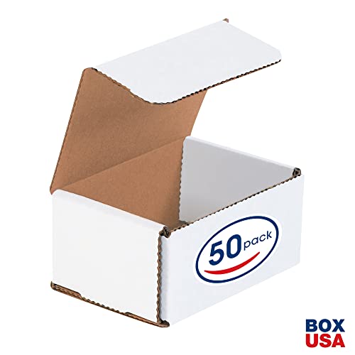 Box USA BM432 4"L x 3"W x 2"H, White (Pack of 50) - size: (007) 4" x 3" x 2", 50-Pack