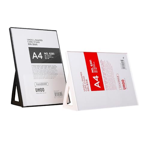 ABS Plastic Sign Holder L Shape (White A5 148×210mm/5.83×8.27inches)