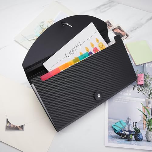 Receipt Organizer Cesil 13 Pockets Receipt Holder Small Accordion File Organizer Expanding File Folder Large Capacity Cards Ticket File Check Cards Bill Business Coupons Storage Case