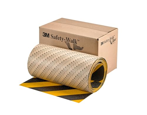 Safety-Walk 3M Safety-Walk Slip-Resistant General Purpose Tapes & Treads 613, Black/Yellow Stripe, 24 in x 60 ft, Roll, 1/Case - size: 24" x 60'