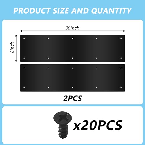 2pcs 30×8Inch Aluminum Door Kick Plates for Exterior Doors – Decorative Protection to Prevent Damage from Kicking – Stylish and Durable Door Kick Plate(Black) - color: 30"x8"-2pack-Black