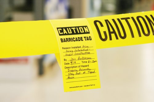 AccuformNMC 25 "Danger Barricade Tag, Adhesive Vinyl Wrap 'n Stick Tags
