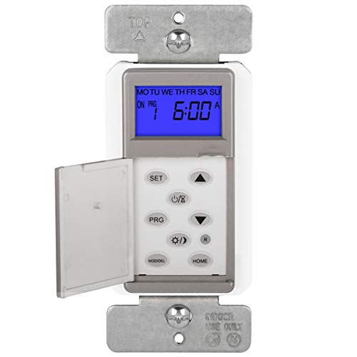 TOPGREENER Digital Astronomic Timer Switch, 7-Day Programmable Sunrise Sunset, Single Pole or 3-Way, Neutral Wire Required, 120VAC, UL Listed, TGT01-H-NK, Nickel - color: Nickel, size: Old Version