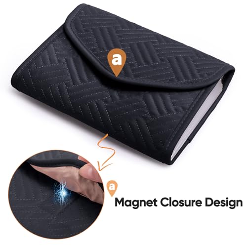 Money Organizer for Cash,7x5 Receipt Organizer for Business w/12 Pockets - color: Black, size: 7 x 5"