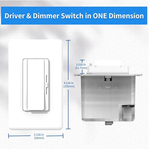 Dimmer and Driver Switch in one, AC160W (80W*2) ON/Off Output Voltage: 24V +/-0.5V, UL, FCC, CE Class 2 Driver and dimmer Switch 2 in 1, UL Listed, Class 2 (24V 160W) - size: 24V 160W