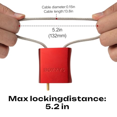 Cable Padlock with 3 Keys | L 1.15ft(0.35m),D 1/6in(4mm) Adjustable Steel Cable Lock | Aluminum Locks for Bikes, Gate, Lockers & Outdoor Gear | Weatherproof & Red - color: red-L 1.15ft(0.35m),D 1/6in(4mm)