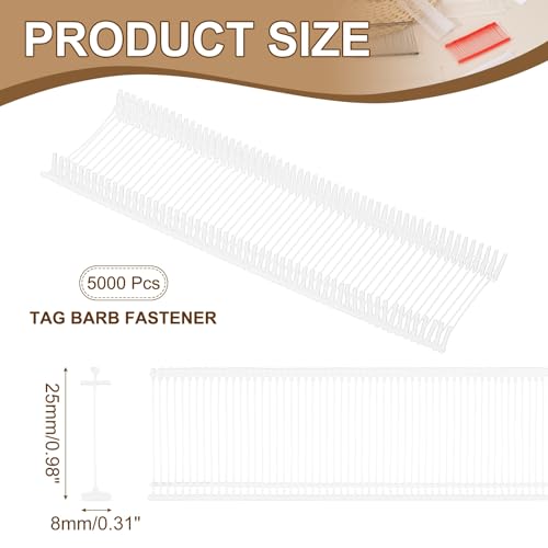 uxcell 5000Pcs Standard Tagging Barb Fasteners 25mm/0.98" Transparent - color: Transparent, size: 25mm/0.98"