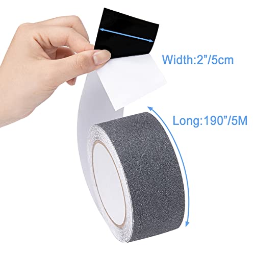 Yorwe Anti Slip Tape for Stairs & Ramps, Traction Grip (2" x 190", Gray) - color: Gray, size: 2" Width x 190" Long
