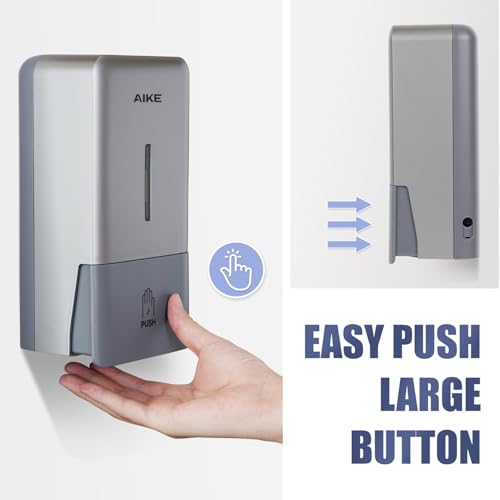 AIKE Liquid Commercial Soap Dispenser,27oz for Bathroom Sleek Silver,AK1006 - color: Silver
