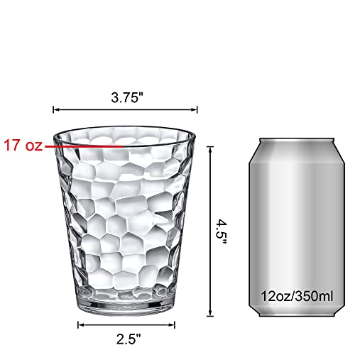 Amazing Abby - Iceberg - 16-Ounce Plastic Tumblers (Set of 8), All-Clear Reusable Plastic Cups, Stackable, BPA-Free, Shatter-Proof, Dishwasher-Safe - style: All-Clear, 16 oz