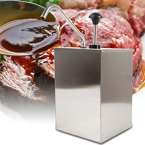 4L Soy Sauce Pump Dispenser Station Stainless Steel Single Hygienic Condiment Pump Sauce Pressing Pump for Commercial Kitchen Restaurant