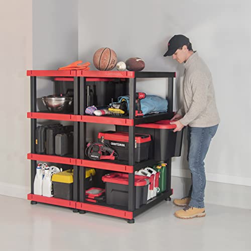 CX Craftsman 4-Tier Heavy Duty Plastic Storage Shelves, Garage Organization - style: 4-Tier
