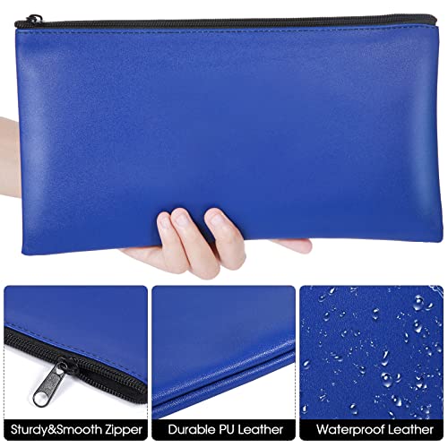Potchen 18 Pcs Bank Bags with Zipper for Cash Deposit, Royal Blue - color: Royal Blue