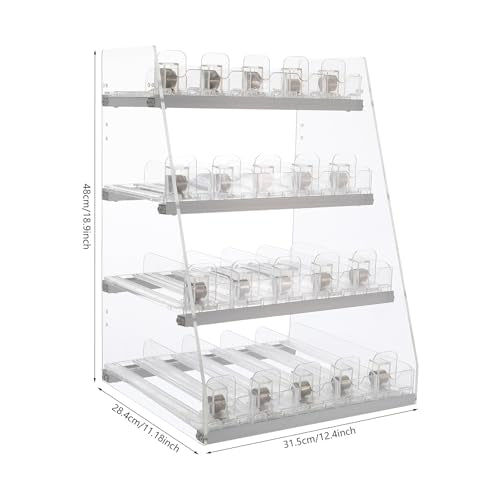 4-Tier Cigarette Display Rack, 145 Capacity Freestanding & Wall Mount Retail Cigarette Organizer with Automatic Pusher Clear Acrylic Cigarette Display Stand for Retail Shop, Supermarket - size: 145 Capacity