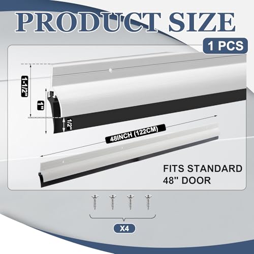Hicarer 2 Pcs 2" x 48" Door Bottom Sweep with Rain Drip for Door, Sliver - color: Sliver, size: 0.5625" W X 2" H X 48" L