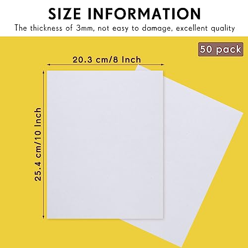 Zonon 50 Pack Corrugated Cardboard Sheets, 3 mm Flat, 8 x 10 Inch, White - color: White, size: 8 x 10 Inch