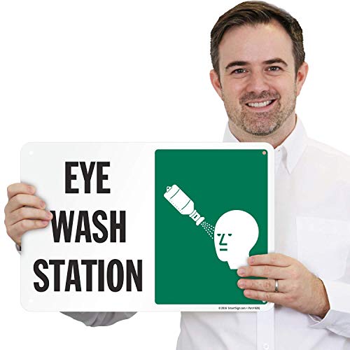 SmartSign "Eye Wash Station" Sign | 12" x 18" Aluminum - color: 12" x 18" Aluminum
