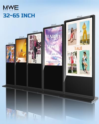 HARZHI 55 Inch Digital Signage Display, 4K Indoor Floor Standing Advertising Display with IPS LCD Screen, Android OS and Auto Media Player - size: 55''_non touchScreen