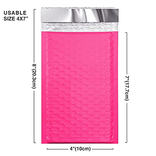 Metronic Small Bubble Mailers 4x8 Inch 800PC Bulk Usable Size 4x7 - color: Pink, size: 4x8" 800PC