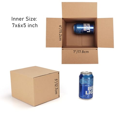 CRUGLA 40 Packs 7x6x5 Shipping Boxes for Small Business, Corrugated Cardboard Boxes Bulk for Shipping Packing Mailing - size: 7x6x5 Inch
