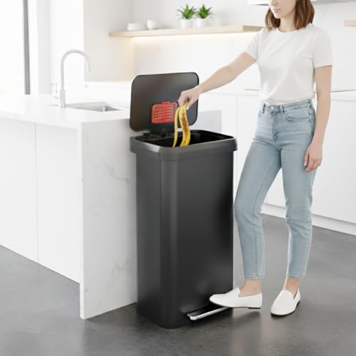 iTouchless SoftStep 20 Gallon/75L Extra-Large Step Trash Can w/Odor Filter - color: Matte Gunmetal Gray
