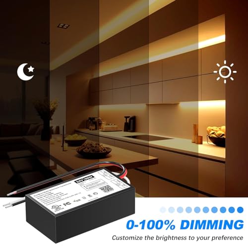 96W Dimmable LED Driver, 24V Triac/ELV/MLV AC to DC Power Supply for LED Light, Halogen Bulb, LED Transformer Compatible with Lutron & Leviton Dimmer, for Indoor/Outdoor Use - size: 96W24V