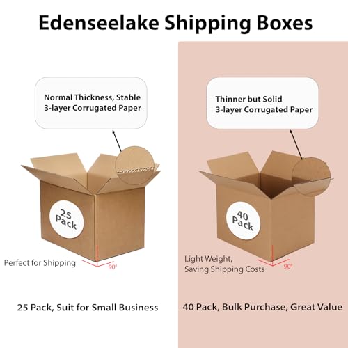 Edenseelake 40 Pack 7x5x5 inches Shipping Boxes Small Cardboard Boxes, Brown - color: 40 packs(Brown), size: 7x5x5 inch