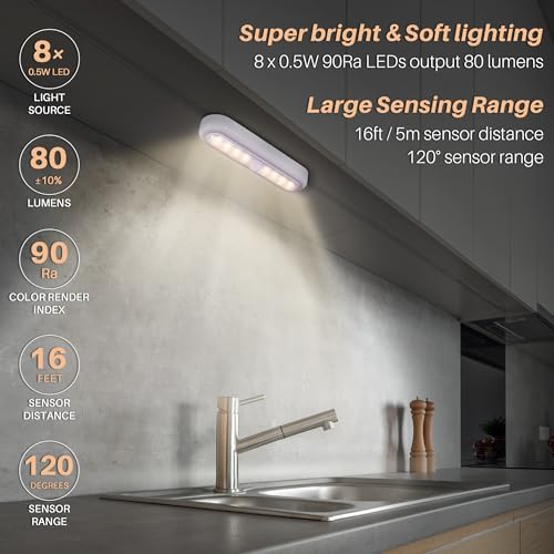 STAR-SPANGLED 7” Motion Sensor Lights Indoor AAA Battery, 3 Pack Warm White - color: Warm White, Motion Sensor, size: 7 inch, Motion Sensor (3 Pack)