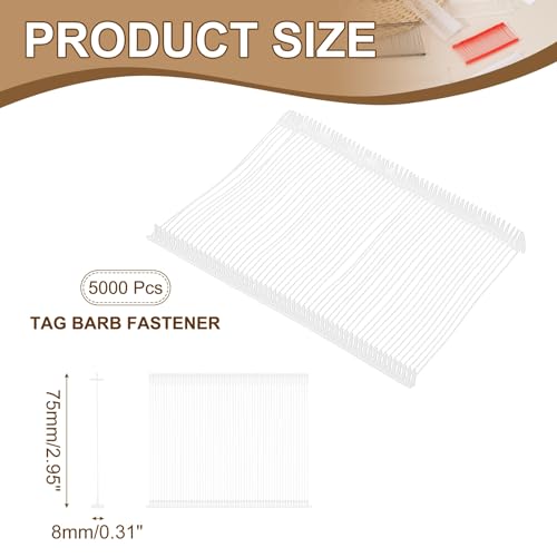 uxcell 5000Pcs Standard Tagging Barb Fasteners 75mm/2.95" Transparent - color: Transparent, size: 75mm/2.95"