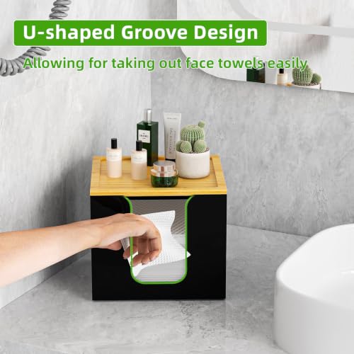 VITVITI Disposable Face Towel Holder for Clean Skin Club, Acrylic Box Black - color: Black 1