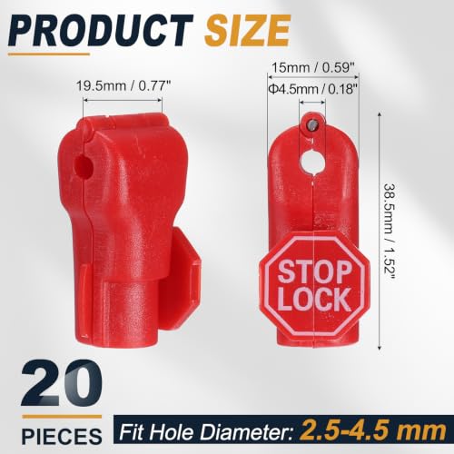 uxcell Pegboard Hook Stop Locks, 4.5mm Red Display Hook Locks 20Pcs - color: Red, size: 4.5mm