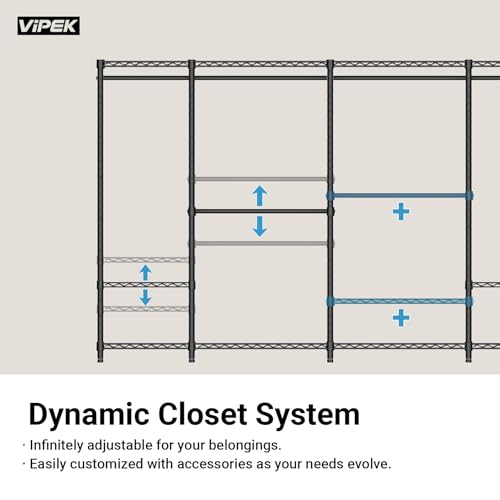 VIPEK V4 Clothing Rack for Hanging Clothes Heavy Duty Closet Freestanding - color: Black, style: V4