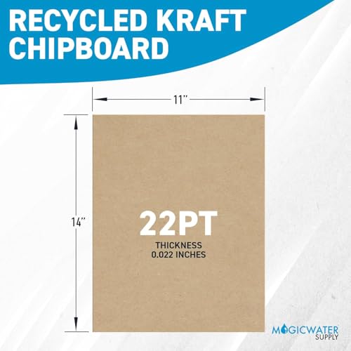 MagicWater Chipboard Sheet - 11x14 inch - 22 pt - 0.22" Thick- 25 Pack - color: Kraft 25 Pack
