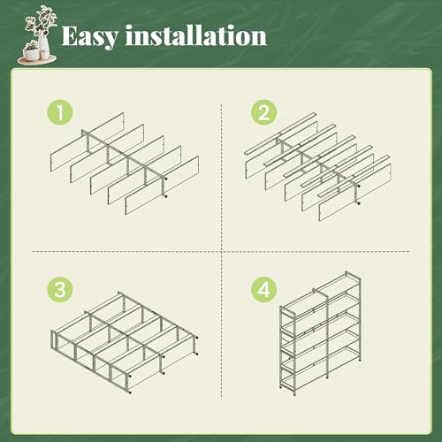 Huuger 5 Tier Bookshelf with 10 Open Shelves and Raised Baffle, White - color: White, size: 5 Tier
