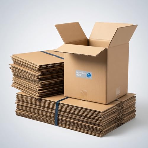 12"L x 10"W x 10"H Small Shipping Boxes, 25-Pack | Kraft Corrugated Cardboard Boxes for Packing, Moving and Storage, Multi-Purpose - size: 12x10x10 inches