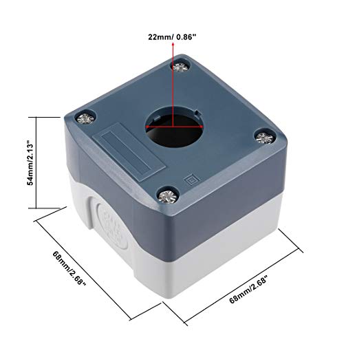 uxcell Push Button Switch Control Station Box 22mm 1 Button Hole Waterproof Gray and White