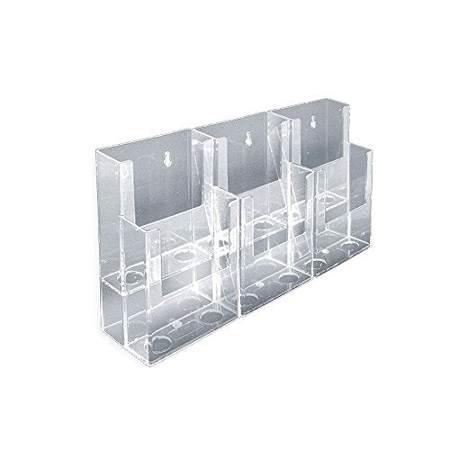 Azar Displays 252808 12.5" W x 3.75" D x 7" H 6-Pocket Tri-Fold Brochure Counter Display (2 Pack) - size: 2 Tier 6 Pocket