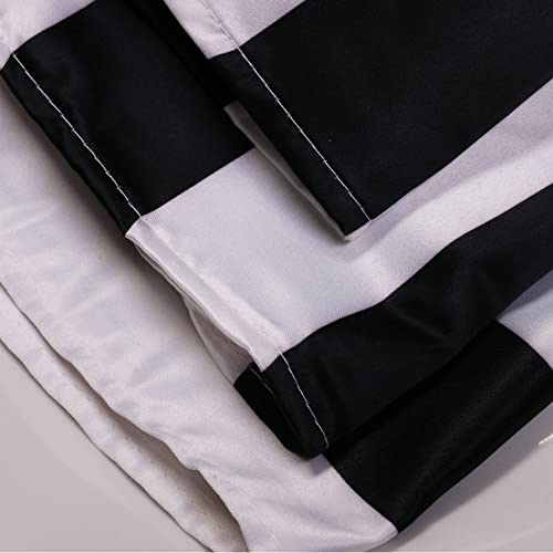 Your Chair Covers - 10 Pack 20 Inch L'Amour Satin Napkins Black and White, Oversized, Double Folded and Hemmed Table Napkins for Restaurant, Bistro, Wedding, Thanksgiving and Christmas - color: Black and White