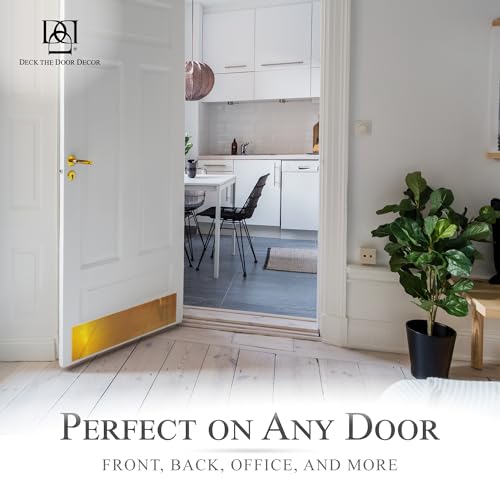 Door Kick Plate, 6x30 in, Shiny Brass, Adhesive - color: Shiny Brass, size: 6x30"